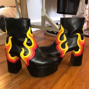 Flames Platform Booties